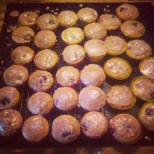 Raspberry traybake cupcakes